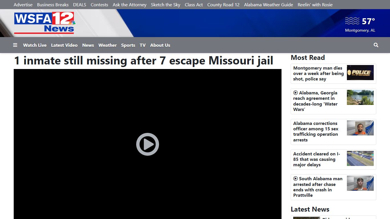1 inmate still missing after 7 escape Missouri jail - WSFA 12 News