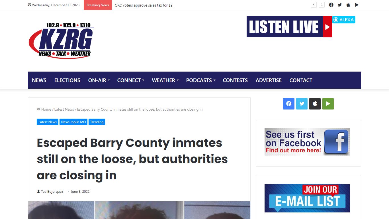 Escaped Barry County inmates still on the loose, but authorities are ...